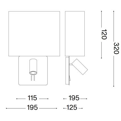 Abajur de rezervă pentru lampă de perete Ideal Lux GEA alb
