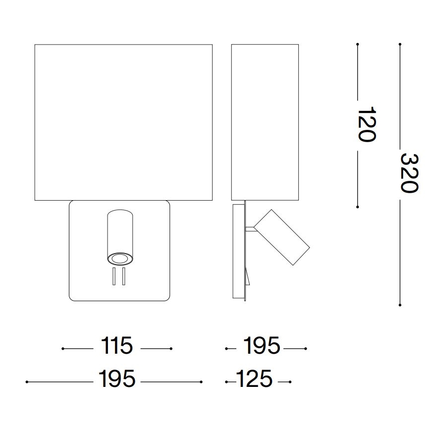 Abajur de rezervă pentru lampă de perete Ideal Lux GEA alb