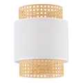 Abajur de schimb BOHO E27 pentru lampă de masă și lustru, Ø 20 cm, din ratan, alb