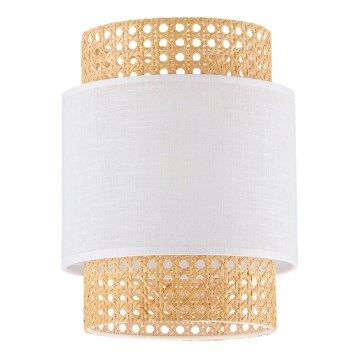 Abajur de schimb BOHO E27 pentru lampă de masă și lustru, Ø 20 cm, din ratan, alb