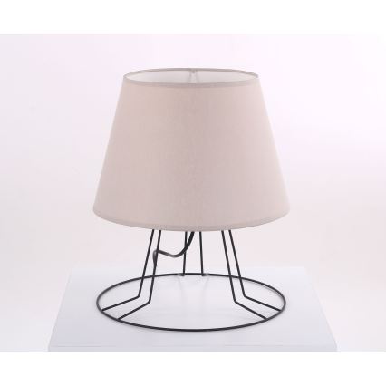 Abajur de schimb pentru lampă de masă E27, cu diametrul de 20 cm, bej