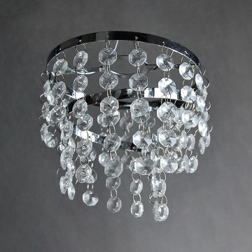 Abajur de schimb pentru plafonieră RIM E14, crom lucios/transparent