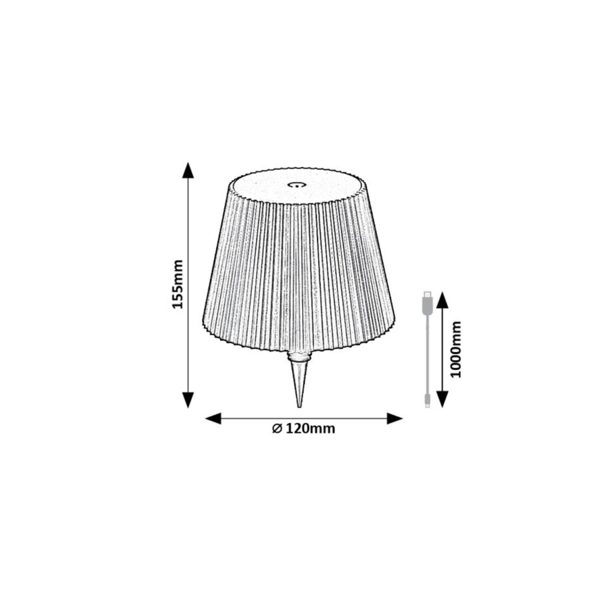 Abajur LED reîncărcabil dimabil pentru sticlă Rabalux LED/2W/5V IP44