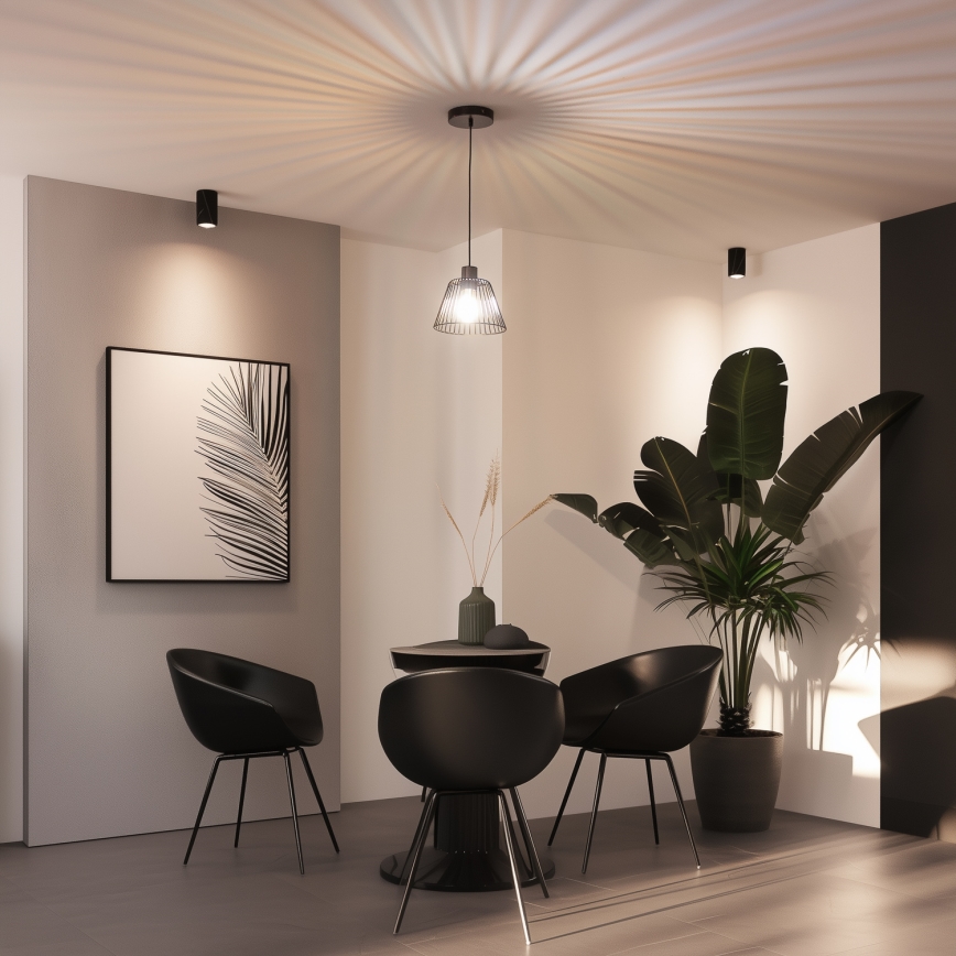 Abajur universal CURITIBA, Ø 21 cm, negru