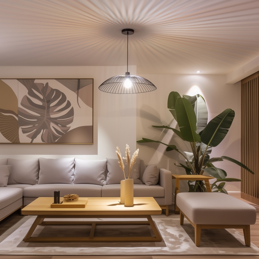 Abajur universal CURITIBA, Ø 60 cm, negru