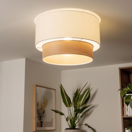 Abajur universal KERIA, diametru 50 cm, alb/bej