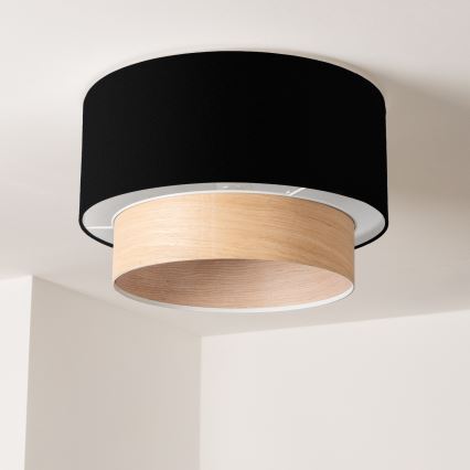 Abajur universal KERIA, diametru 50 cm, negru/bej
