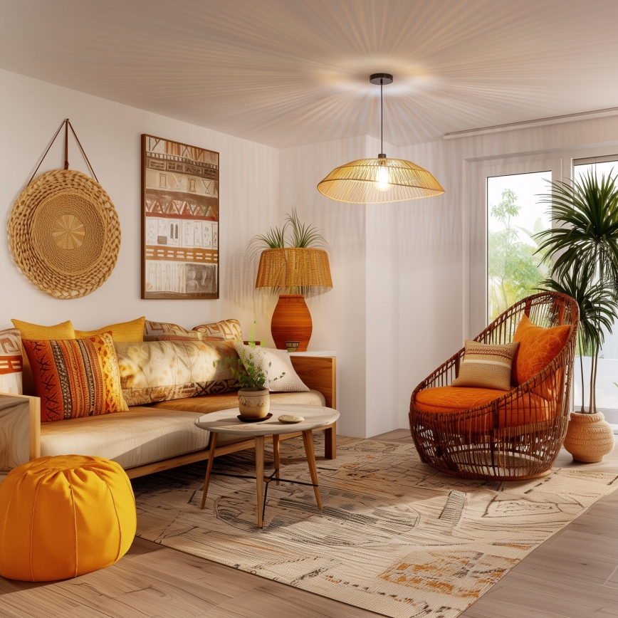 Abajur universal KERIA, Ø 70 cm, maro