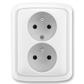 ABB 5512A-2349 B - Priză dublă de perete cu ramă TANGO 250V albă