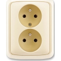 ABB 5512A-2349 C - Priză dublă de perete cu ramă TANGO 250V fildeș