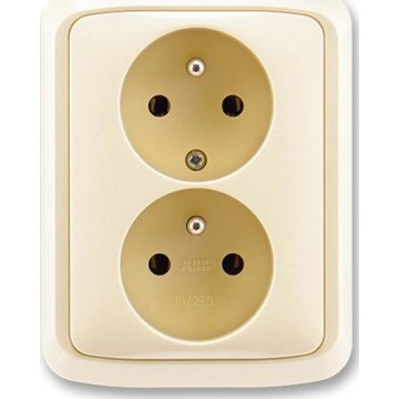 ABB 5512A-2349 C - Priză dublă de perete cu ramă TANGO 250V fildeș