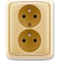 ABB 5512A-2349 D - Priză dublă de perete cu ramă TANGO 250V bej