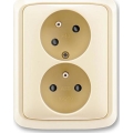 ABB 5513A-C02357 C - Priză dublă casnică cu ramă TANGO 250V fildeș