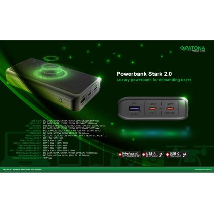 Acumulator extern 20000mAh 100W Li-lon 2xUSB-C/1x USB-A cu încărcare Qi