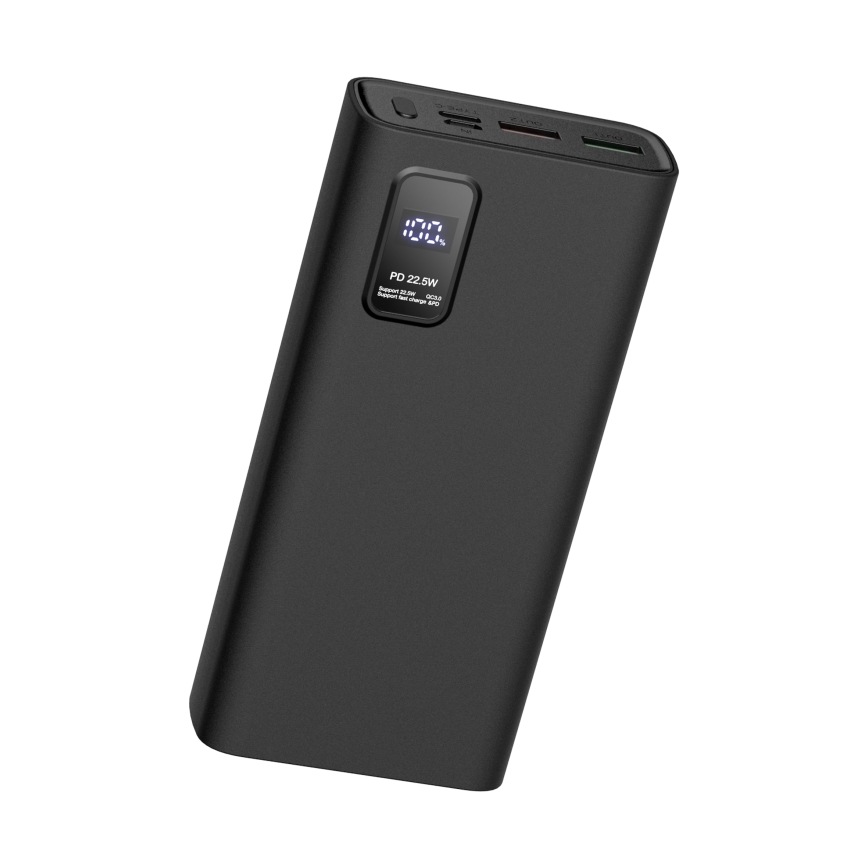 Acumulator extern cu afișaj LED Power Delivery 20000 mAh 3,7V negru