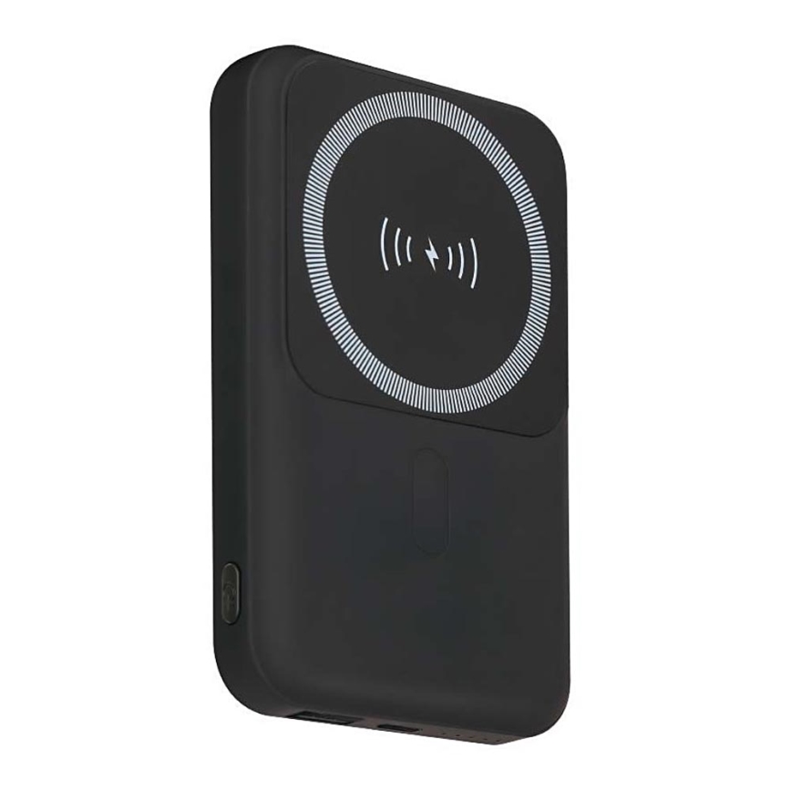 Acumulator extern magnetic cu încărcare fără fir Power Delivery 10 000mAh/20W/3,7V negru