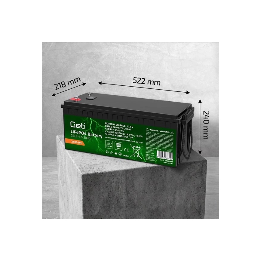 Acumulator LiFePO4 12,8 V / 200 Ah