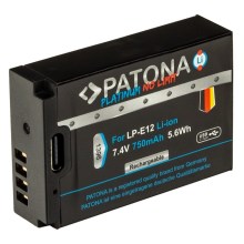 Acumulator PATONA Canon LP-E12 750mAh Li-Ion Platinum încărcare USB-C