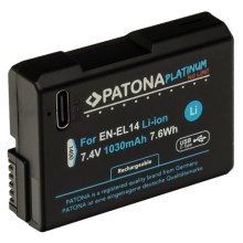 Acumulator PATONA Nikon EN-EL14/EN-EL14A 1030mAh Li-Ion Platinum încărcare USB-C