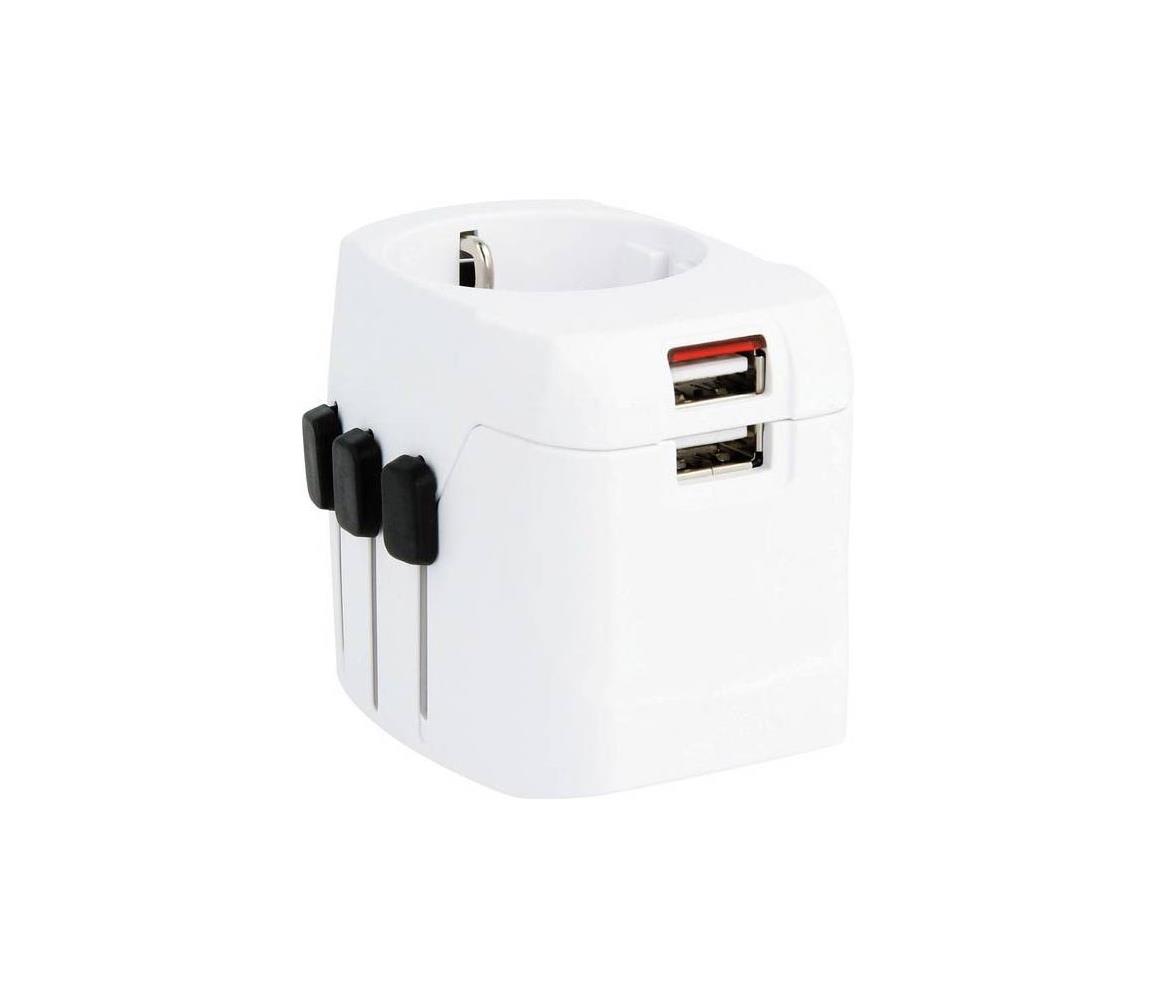 Adaptor de călătorie pentru Regatul Unit SUA Australia și China 230V + 2x port USB  PA46
