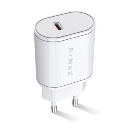 Adaptor de încărcare rapidă Aligator AX0001V A-MAX Power Delivery 20W USB-C, alb