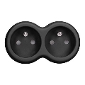 Adaptor priză dublă 2 x 10 A, negru