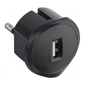 Adaptor USB pentru priză Legrand 50681 230V/1,5A negru