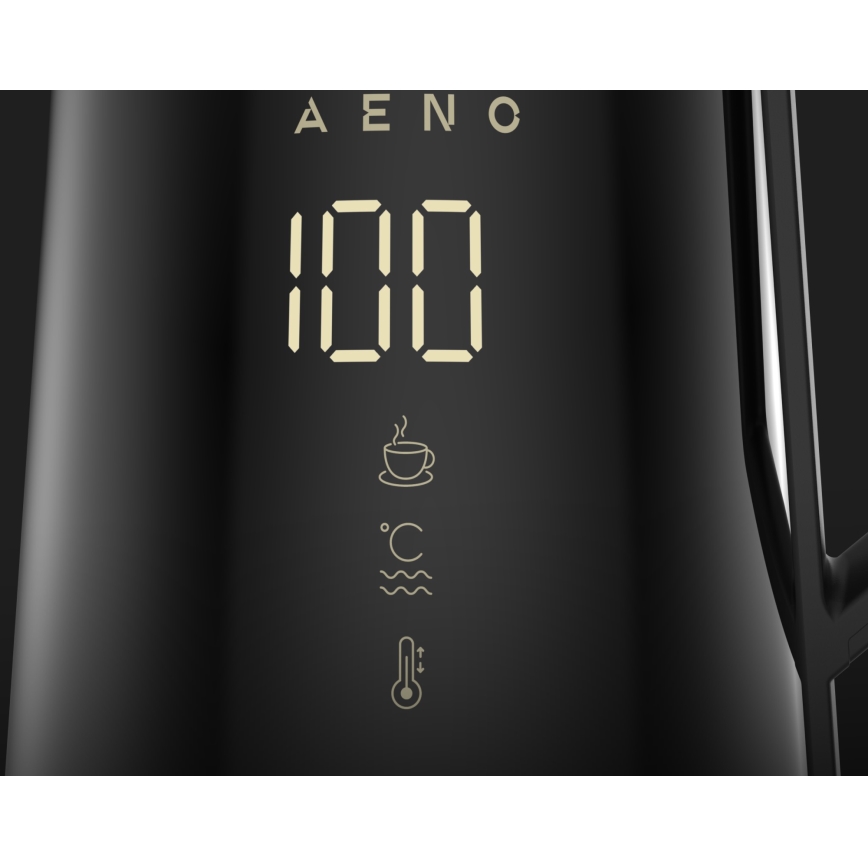 AENO - Fierbător electric inteligent cu afișaj LED, 1,7 l, 2200 W/230 V, negru