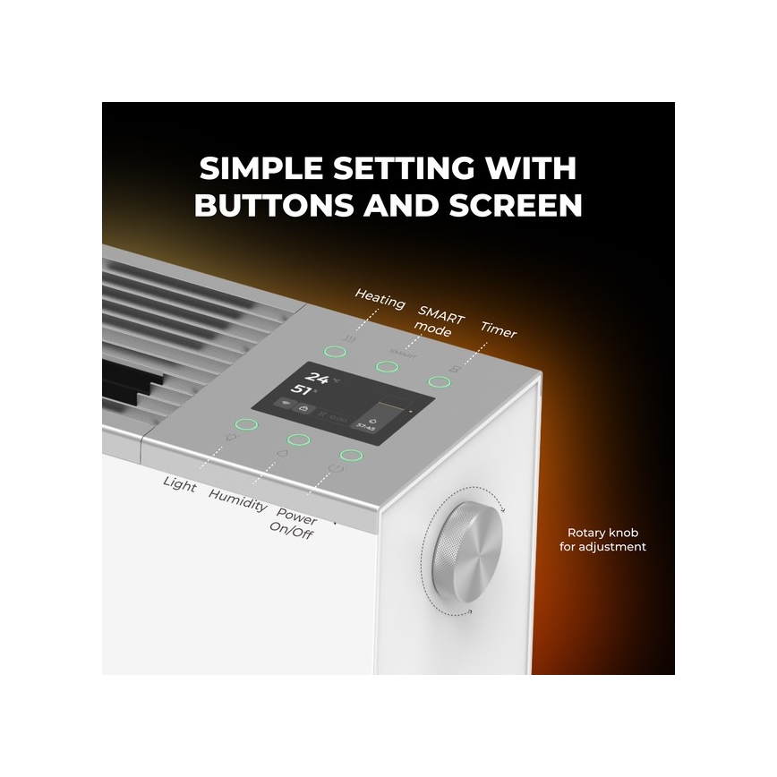 AENO - Încălzitor/convector electric inteligent 1000/2000W alb