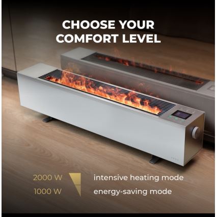 AENO - Încălzitor electric inteligent cu funcție directă și convector, 1000/2000 W, alb