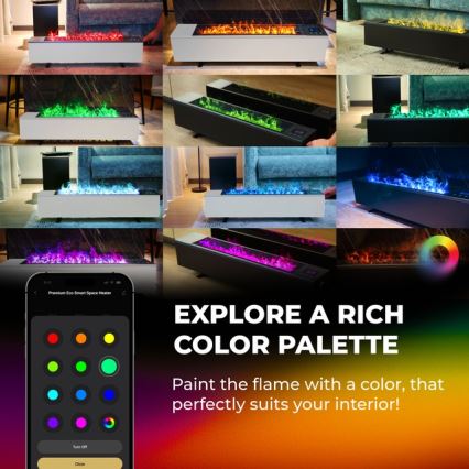 AENO - Încălzitor electric inteligent cu funcție directă și convector, 1000/2000 W, alb