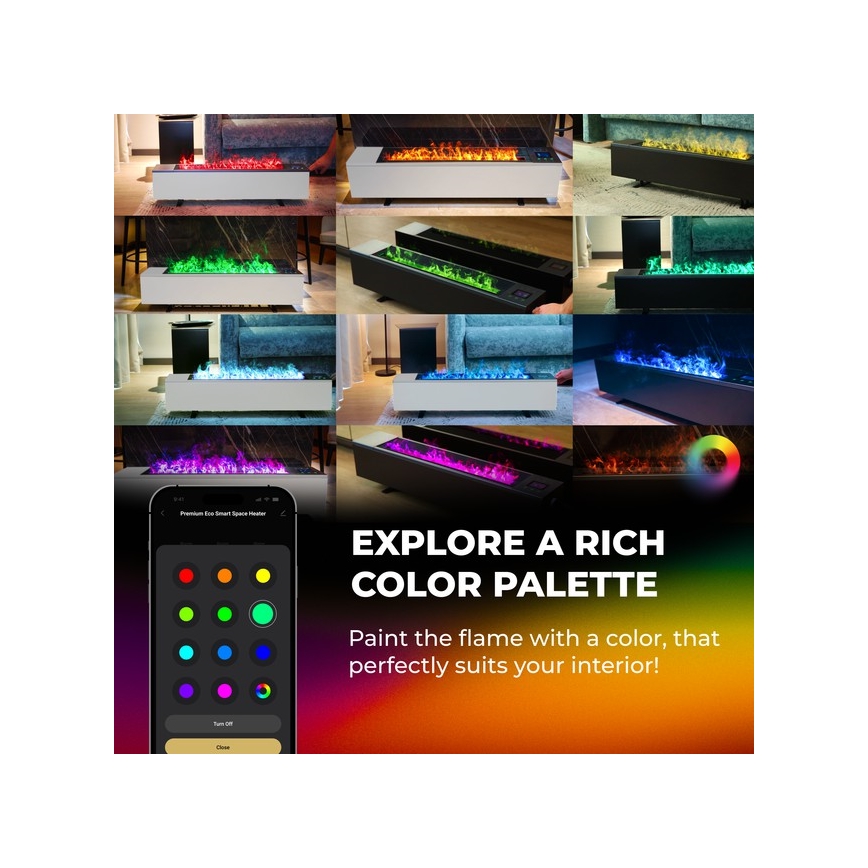 AENO - Încălzitor electric inteligent cu funcție directă și convector, 1000/2000 W, alb