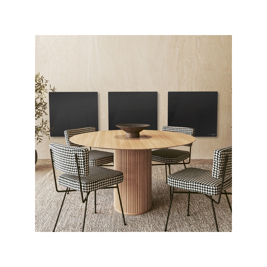 AENO - Panou electric inteligent cu infraroșu 500 W, temporizator/termostat Wi‑Fi, negru