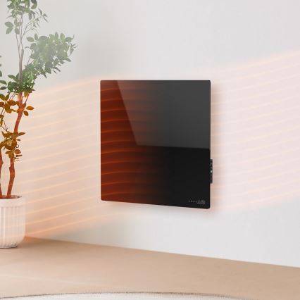 AENO - Panou electric inteligent cu infraroșu 500 W, temporizator/termostat Wi‑Fi, negru