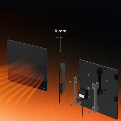 AENO - Panou electric inteligent cu infraroșu 500 W, temporizator/termostat Wi‑Fi, negru