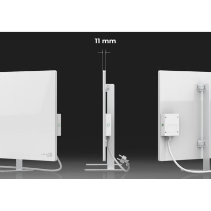 AENO - Panou infraroșu electric inteligent 700W, temporizator/termostat, IP44, Wi‑Fi, alb