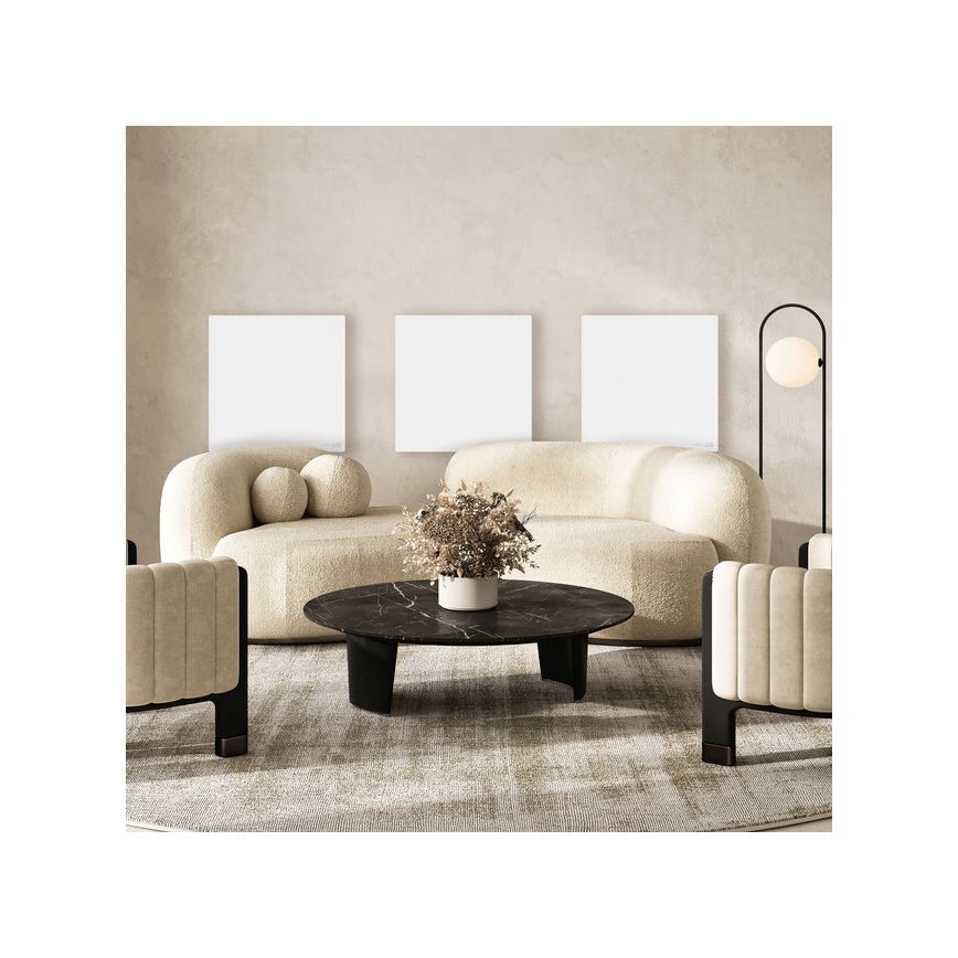 AENO - Panou infraroșu electric inteligent 500W, temporizator/termostat, Wi-Fi, alb