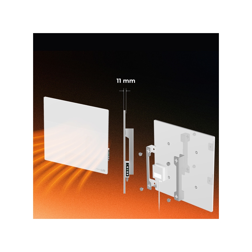 AENO - Panou infraroșu electric inteligent 500W, temporizator/termostat, Wi-Fi, alb