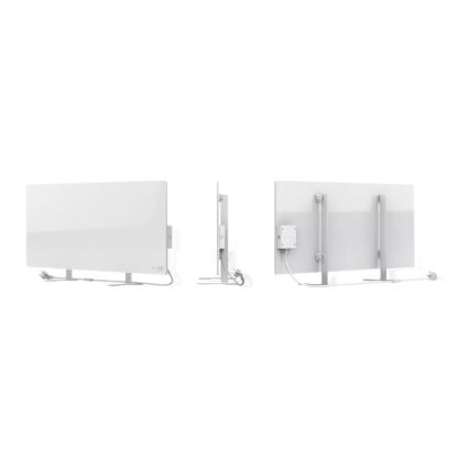 AENO - Panou infraroșu electric inteligent cu afișaj LED 700W, temporizator/termostat, IP44, Wi‑Fi, alb