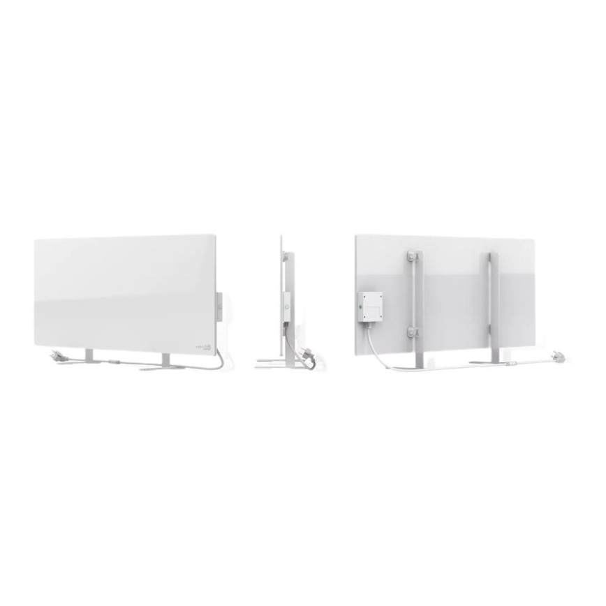 AENO - Panou infraroșu electric inteligent cu afișaj LED 700W, temporizator/termostat, IP44, Wi‑Fi, alb