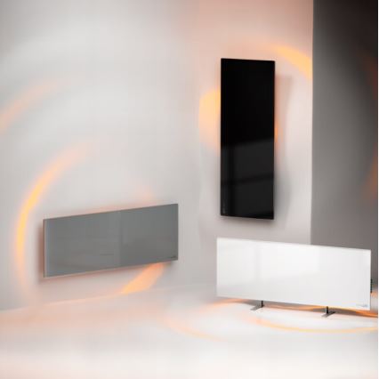 AENO - Panou infraroșu electric inteligent cu afișaj LED 700W, temporizator/termostat, IP44, Wi‑Fi, alb