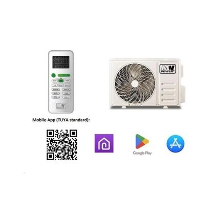 Aer condiționat 12K V1, 3,5 kW, Wi‑Fi Tuya, alb, cu telecomandă inclusă