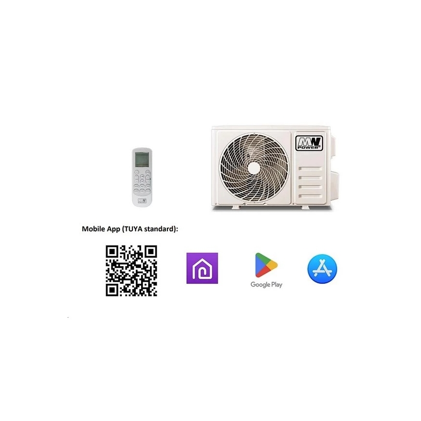 Aer condiționat 12K V1 3,65 kW Wi-Fi Tuya alb + telecomandă