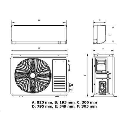 Aer condiționat 12K V1 3,65 kW Wi-Fi Tuya alb + telecomandă