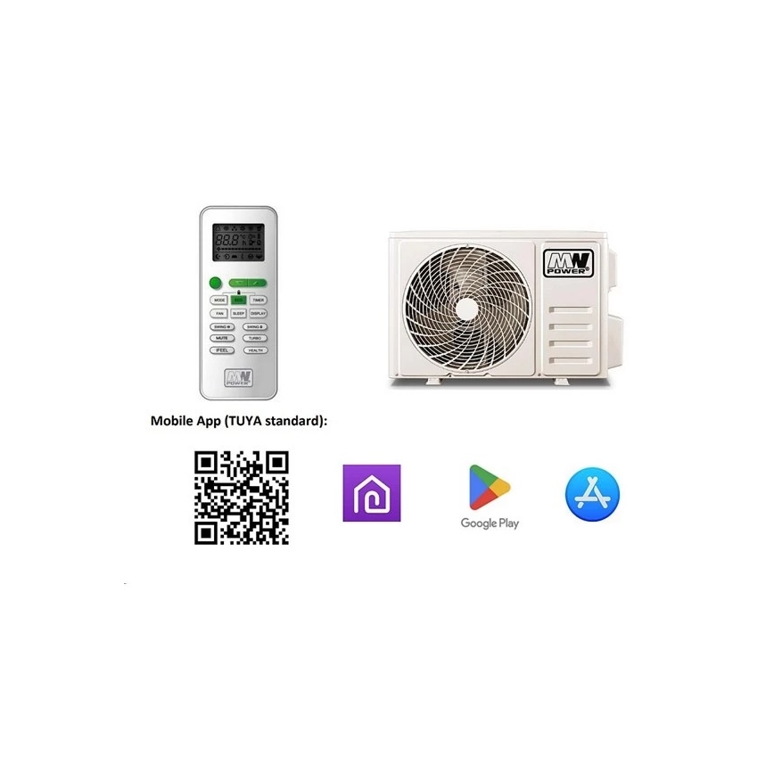 Aer condiționat 18K V1 5,2 kW Wi-Fi Tuya alb + telecomandă
