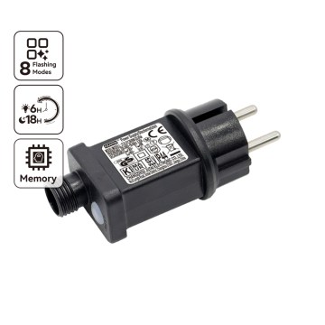 Aigostar - Adaptor de alimentare pentru exterior 9W/31V/8 funcții IP44 negru