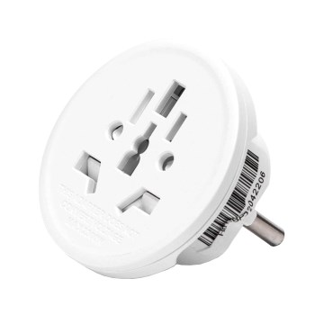 Aigostar - Adaptor de călătorie pentru UE, alb