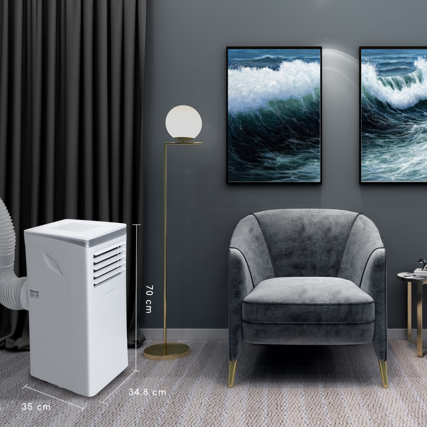 Aigostar - Climatizor portabil inteligent 3în1 1003W/230V 9000 BTU Wi-Fi alb + telecomandă