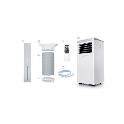 Aigostar - Climatizor portabil inteligent 3în1 1003W/230V 9000 BTU Wi-Fi alb + telecomandă