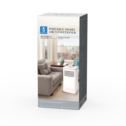 Aigostar - Climatizor portabil inteligent 3în1 1003W/230V 9000 BTU Wi-Fi alb + telecomandă